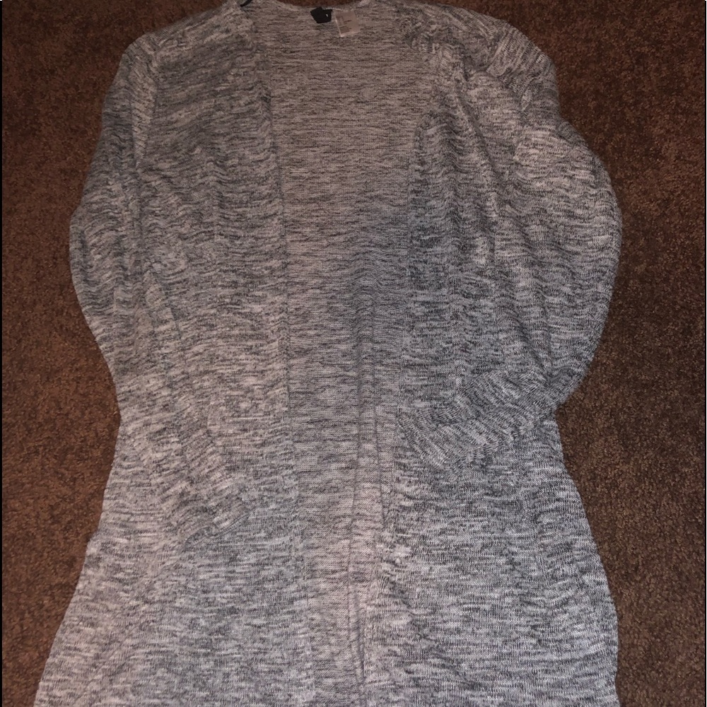 H&M DIVIDED HEATHER GRAY OPEN CARDIGAN